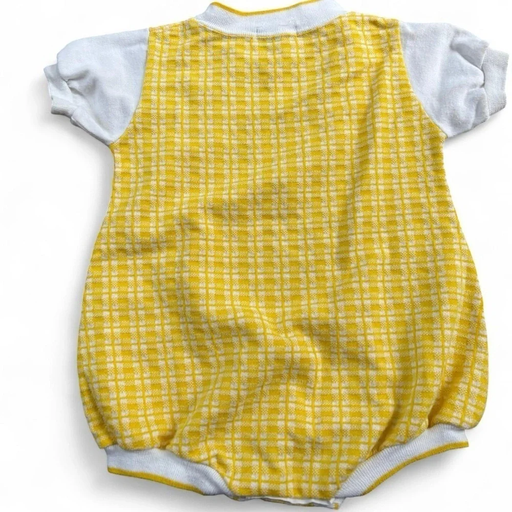 Healthtex vintage Yellow and White Checkered Baby Outfit